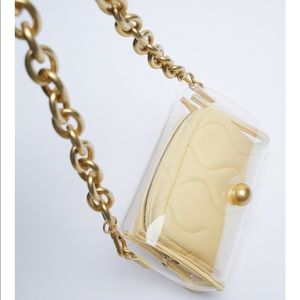 Zara chain strap vinyl shoulders bag